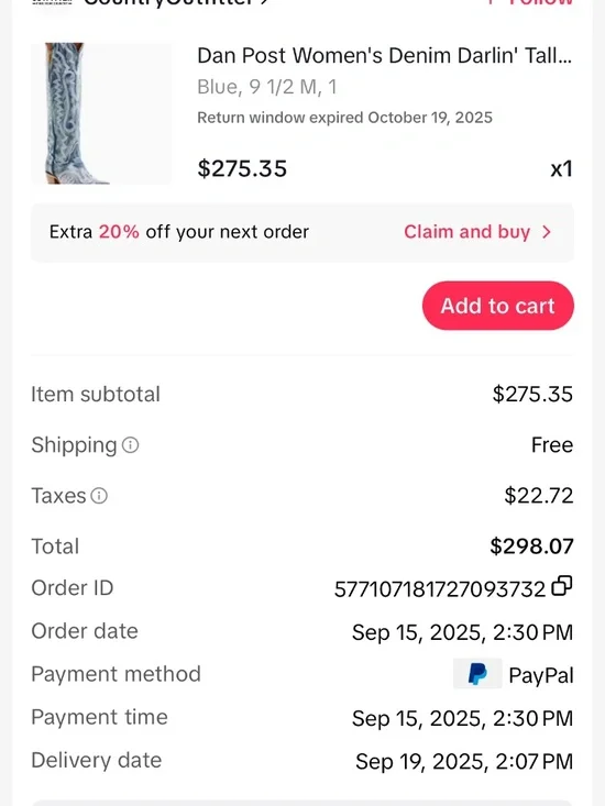 Dan Post Women's Denim Darlin' Tall Western Boot Snip Toe - Picture 6 of 6